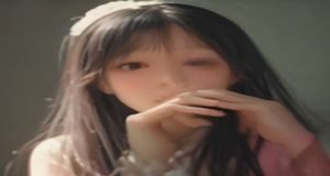 蜜桃产地溯源码扫描场景，手机扫描蜜桃包装上的二维码，屏幕显示产地信息，科技与农业结合